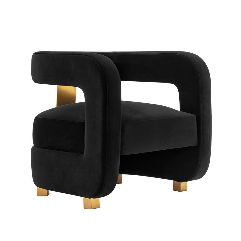 Manhattan Comfort Amirah Velvet Lounge Chair