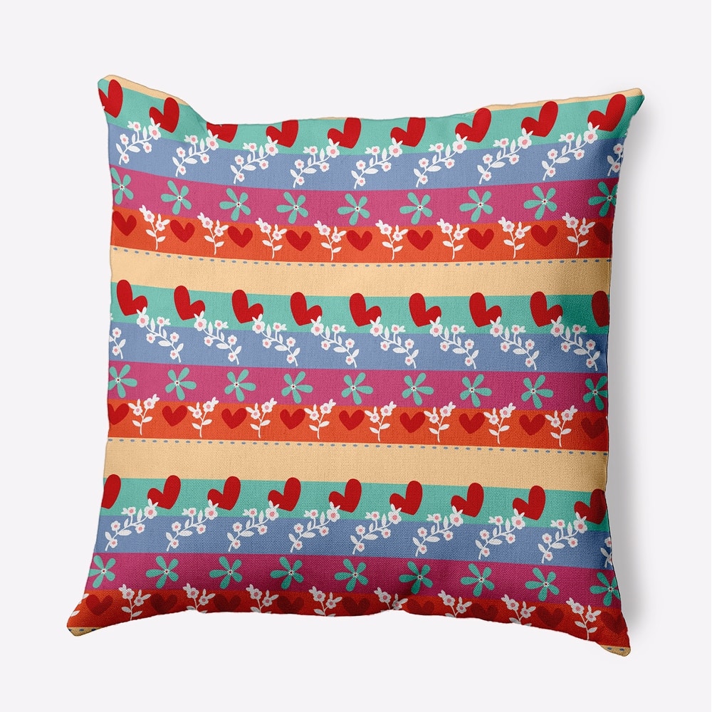 Love Garden Decorative Valentines Day Accent Pillow