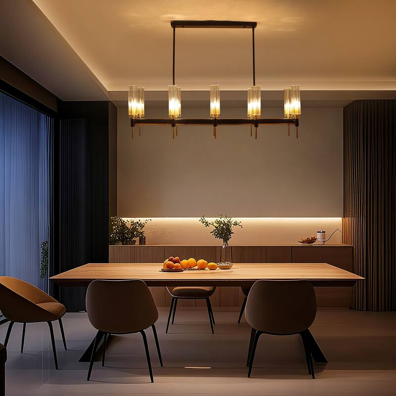 10 - Light Dimmable Modern Linear Kitchen Island Chandelier - 45.28in