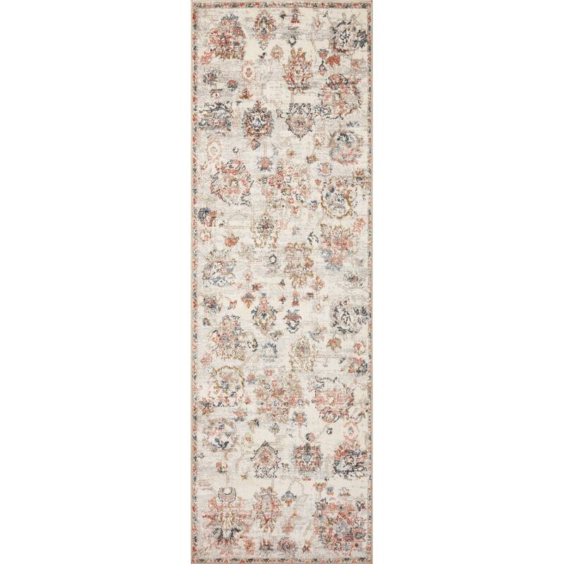 Alexander Home Valeria Farmhouse Botanical Area Rug - 2'-7" x 10' Runner