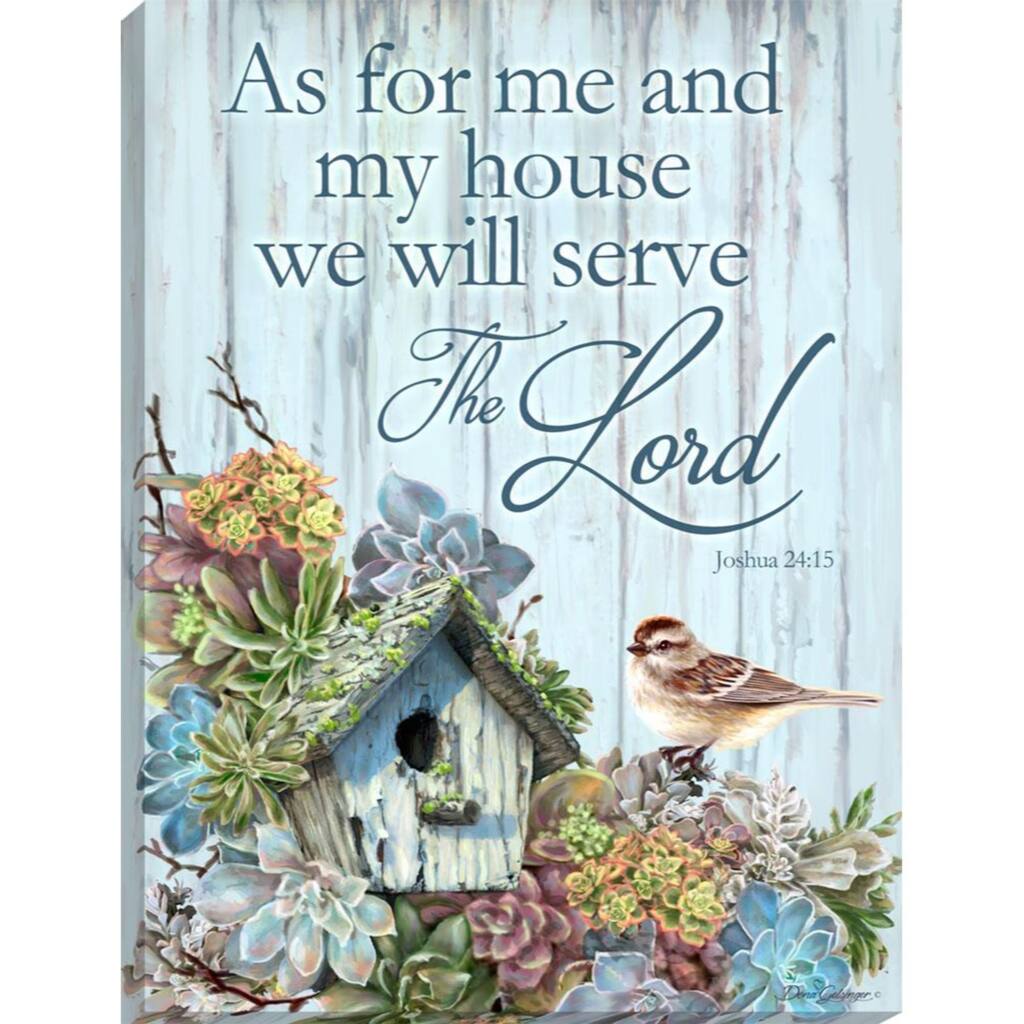 Blue and Brown Serve The Lord Wall Art Decor 18" x 24"