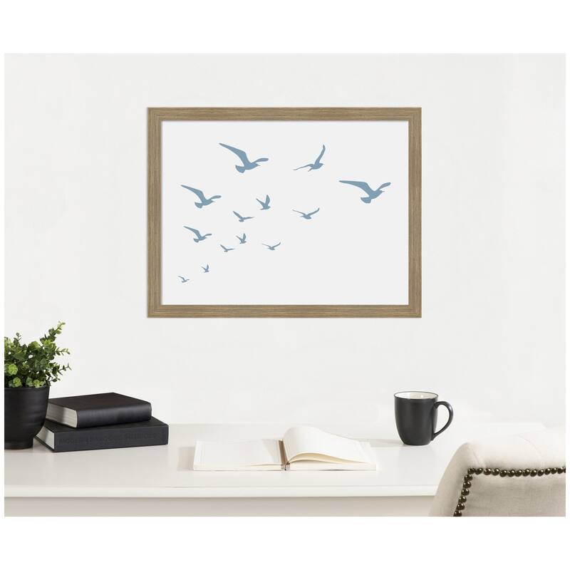 Kate and Laurel Seagulls White Background by Jolly and Dash Framed Wall Art Print