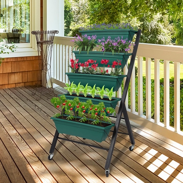 Kinbor 5 Tier Vertical Raised Garden Bed, Elevated Freestanding Planter