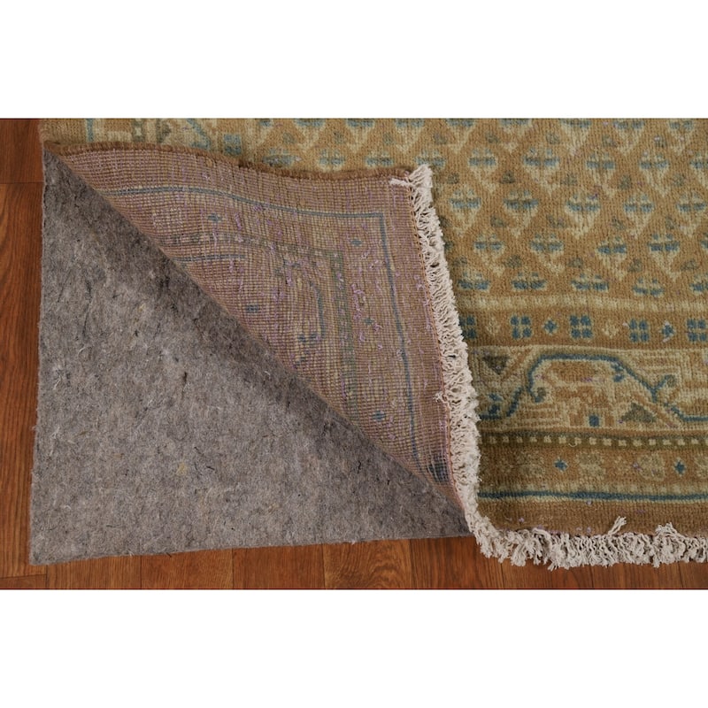 Brown Rust Botemir Persian Vintage Runner Rug Hand-Knotted Wool Carpet - 3'5"x 9'11"