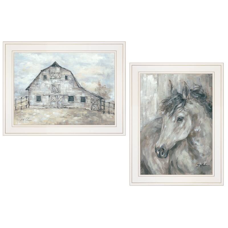 TrendyDecor4U Farmhouse "True Spirit (Horses)" 2-Piece Vignette by Debi Coules