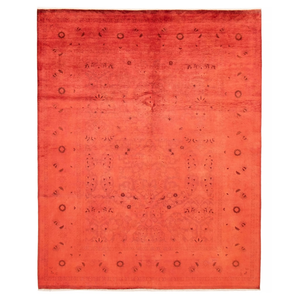 ECARPETGALLERY Hand-knotted Vibrance Red Wool Rug - 7'11 x 10'0