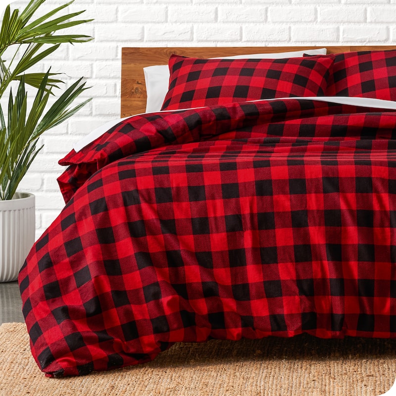 Bare Home Cotton Flannel Duvet Cover and Sham Set