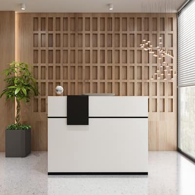 Kerrogee Rectangular Wood Reception Desk Working Desk Secretary desk