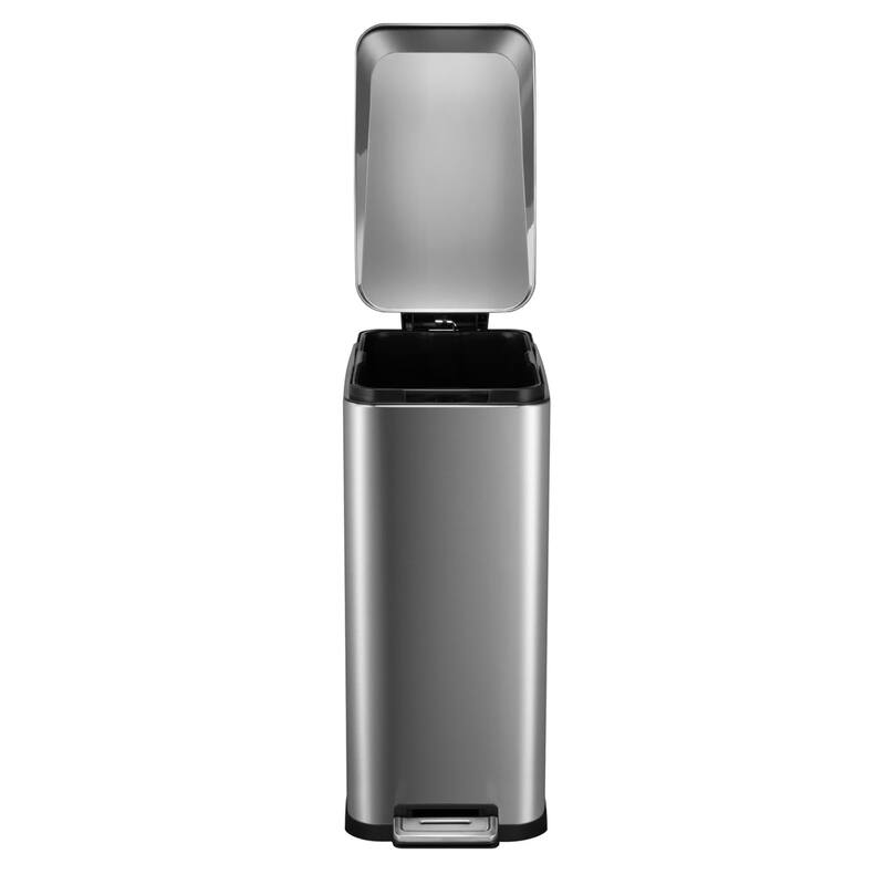 13.2 Gallon/50 L Step Trash Can with Lid Soft Close, Step Pedal for Bathroom, Bedroom, Living Room