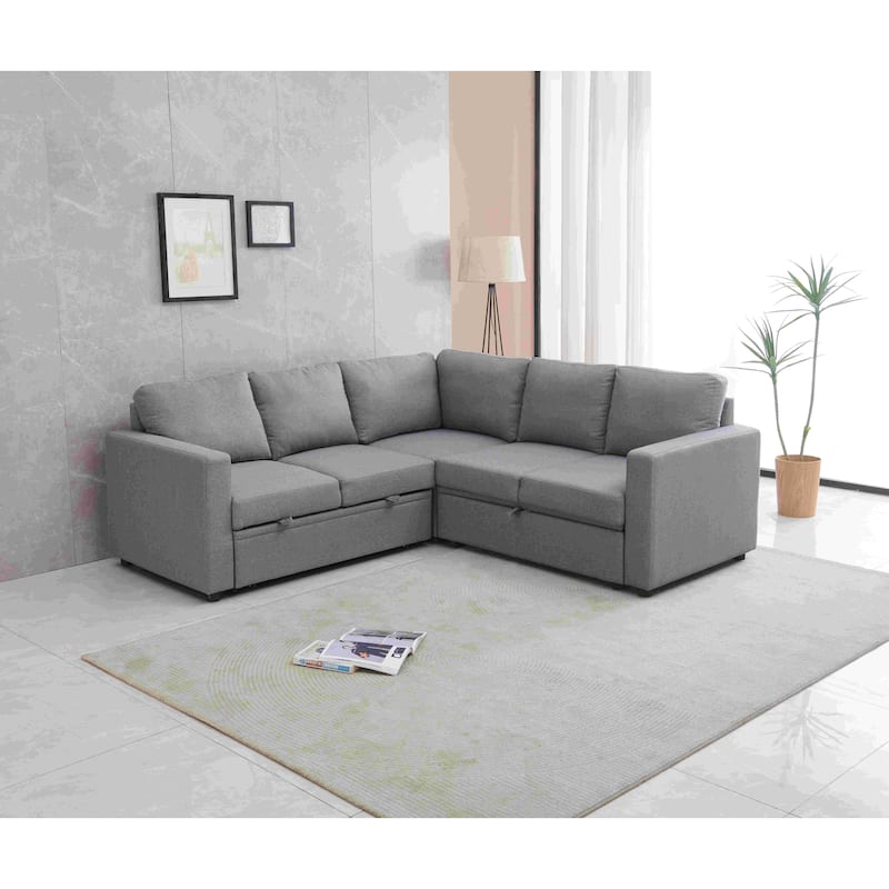 3 - Piece Upholstered Corner Sectional - Grey