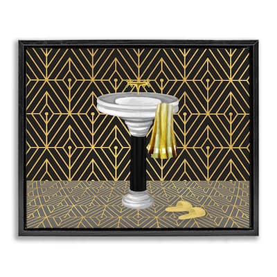 Stupell Deco Style Glam Bathroom Framed Floater Canvas Wall Art Design By Conrad Knutsen