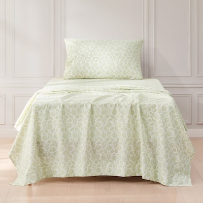 Lush Decor Floral Jacobean Sage Cotton Sheet Set