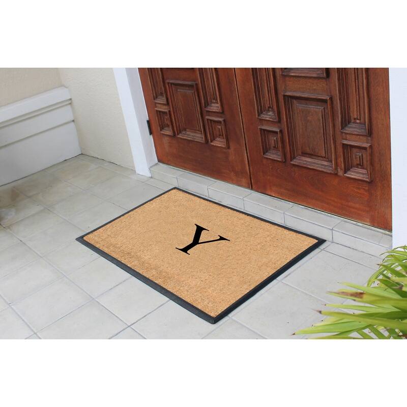 A1HC Rubber and Coir Molded Double Monogrammed Door Mat 30"x48"