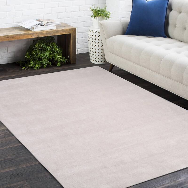 Overton Handmade Modern Contemporary Solid Area Rug - 5' x 8' - Mist