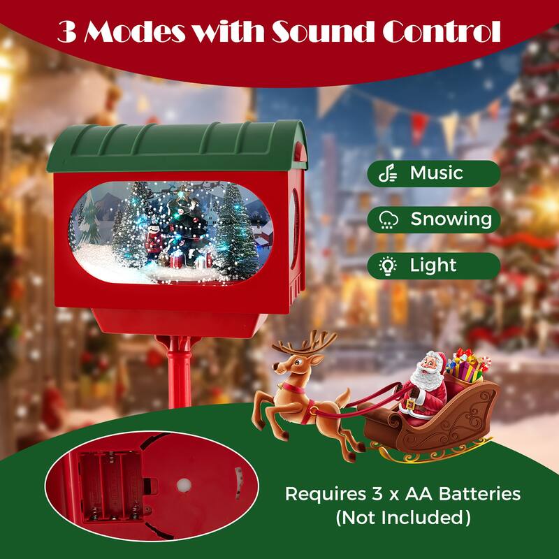 Gymax 5 Ft Christmas Street Lamp Sound Activated Indoor Street Light - Multi-colors - See Details
