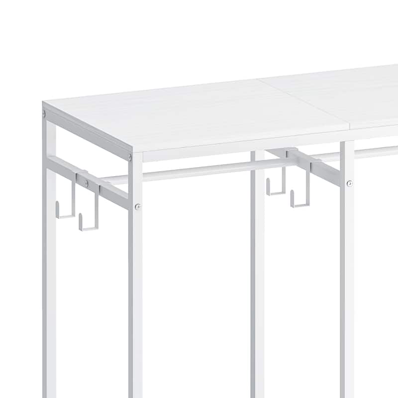 Portable Wardrobe Clothes Rack, Freestanding Clothing Rack with Bottom Mesh Storage Rack