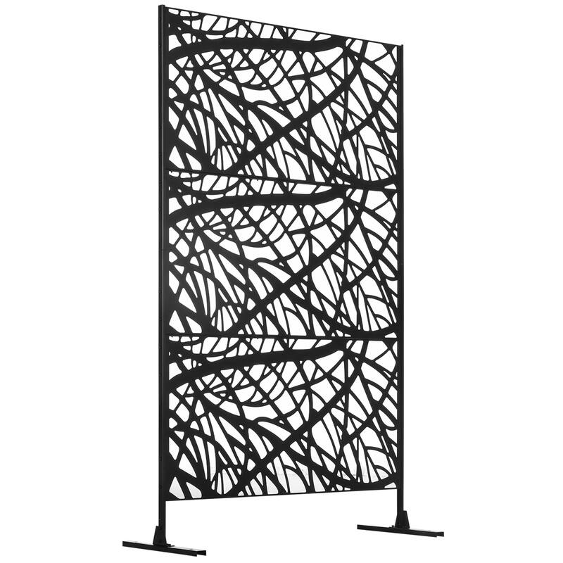 Outsunny Decorative Outdoor Privacy Screen - Black