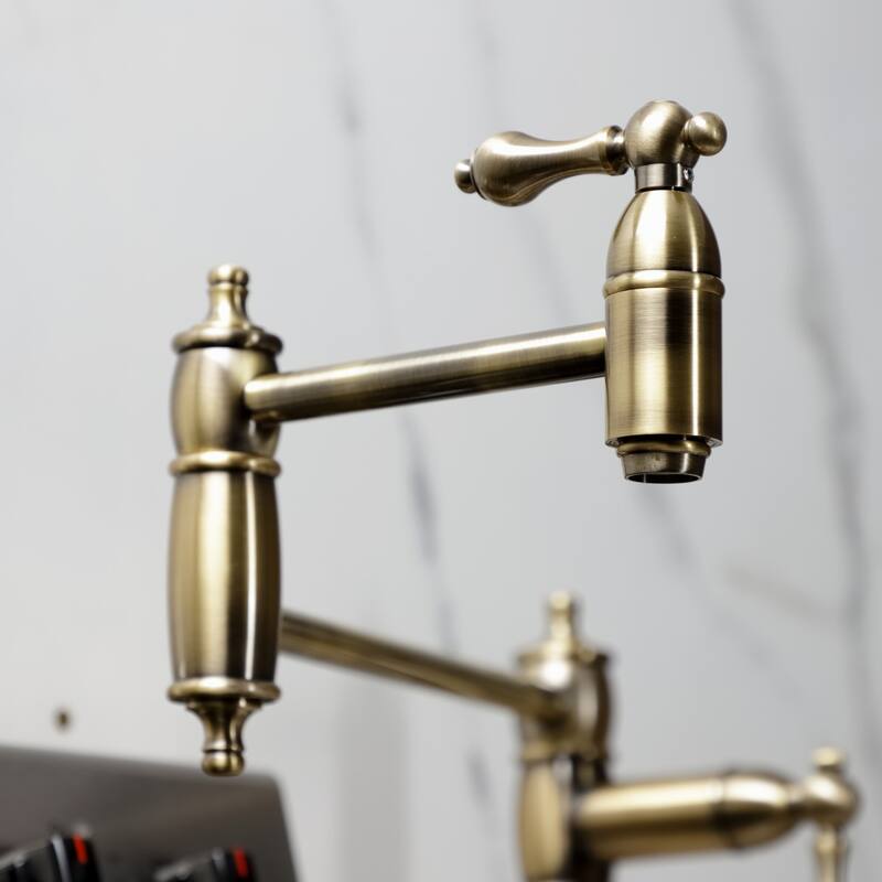 Kingston Brass Restoration Two-Handle 1-Hole Deck Mount Pot Filler Faucet