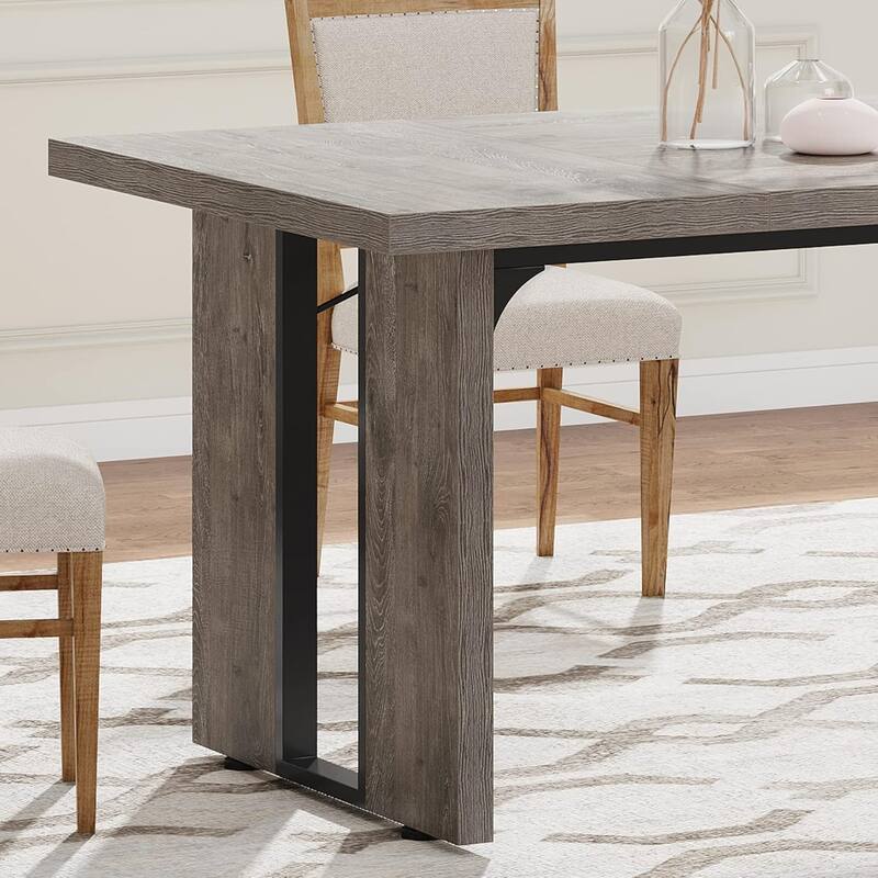71" Rustic Farmhouse Dining Table for 6-8 People - Large Rectangular Kitchen Table, Wood Dining Room Table for Family Meals