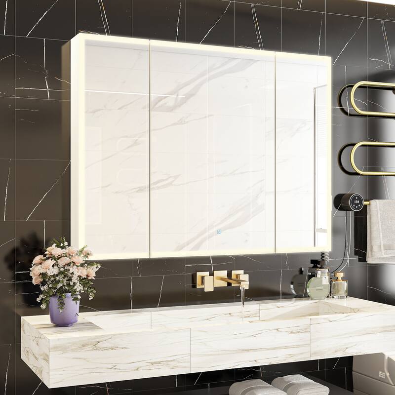 Eco-Friendly LED Light Mirror Adjustable FogResistant Storage Solution - 45.9"x34.6"