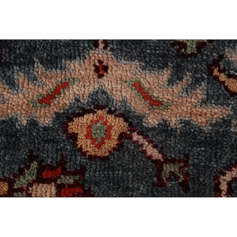 Blue Oushak Indian Area Rug Handmade Wool Carpet - 7'9"x 9'8"