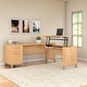 preview thumbnail 15 of 67, Bush Somerset 72W 3 Position Sit to Stand L Shaped Desk in Ash Gray Maple Cross