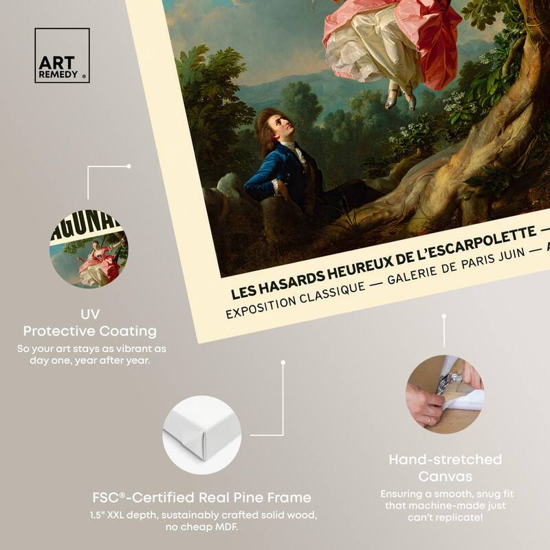 Fragonard's Swing Canvas by Art Remedy, Gallery Wrapped