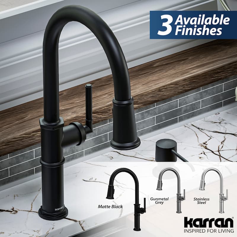 Karran Brampton KKF365 Single Handle Pull Down Sprayer Kitchen Faucet