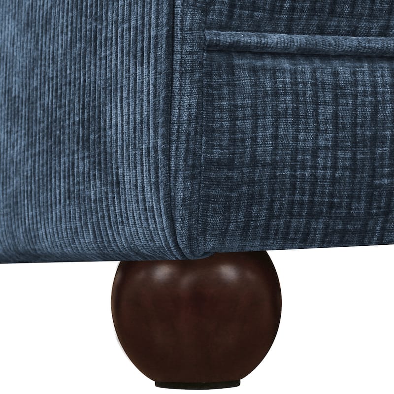 82"W Chenille Upholstered Couch With Cushion, Modern Loveseat Sofa, 3-Seater Sofas For Living Room, Beige/Blue/Grayish Brown
