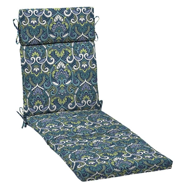 slide 2 of 26, Arden Selections Aurora Damask Outdoor Chaise Lounge Cushion 72 in L x 21 in W x 2.5 in H - Sapphire Blue Leala Damask