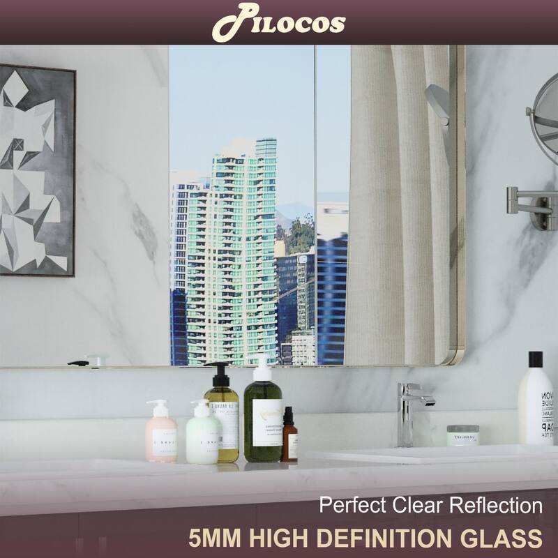 Rectangle Bathroom Mirror for Vanity Wall Mounted Vertical Horizontal Makeup Mirror