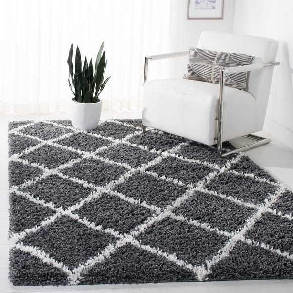 slide 2 of 5, SAFAVIEH August Shag Berardina Trellis 1.5-inch Thick Rug