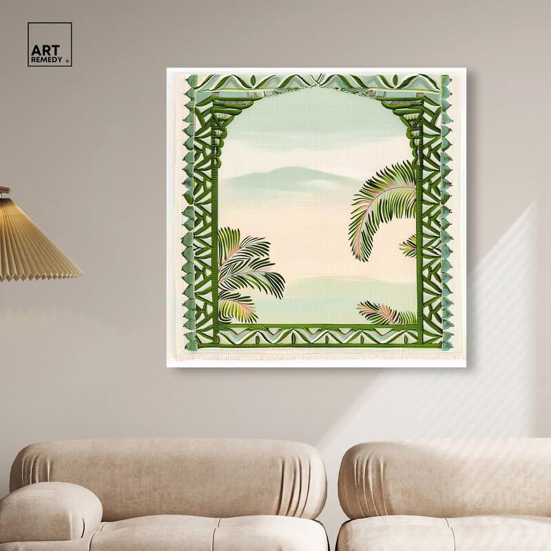 Palm View Vista Canvas by Art Remedy, Gallery Wrapped