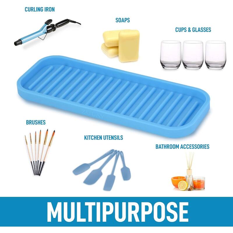Zulay Kitchen Silicone Sponge Holder for Kitchen Sink