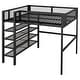 preview thumbnail 31 of 84, Heavy Duty Metal Loft Bed Frame for Dorm with 4-Tier Storage Shelves, Ladders & Safety Guard Rail, Storage Platform Bed