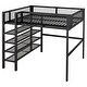 preview thumbnail 20 of 65, Modern Style Full Size Metal Loft Bed with 4-Tier Shelves and Storage, Creative Structure, Storage Space, Good Stability, Pink
