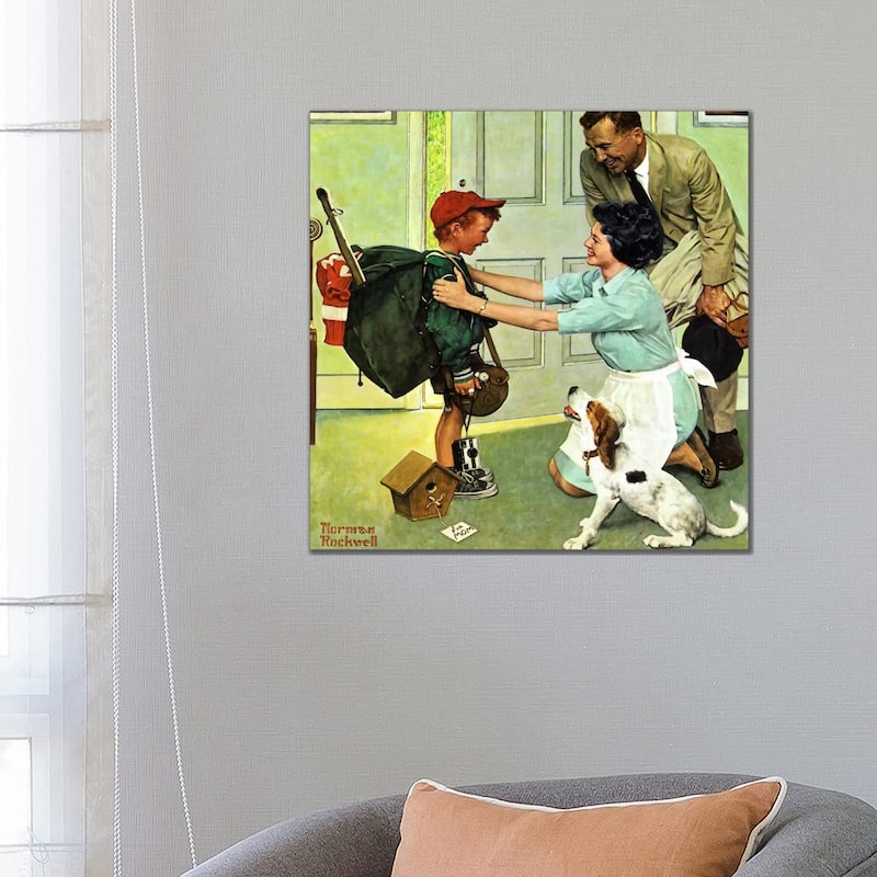 iCanvas "Home from Camp" by Norman Rockwell Canvas Print - 26x26x1.5