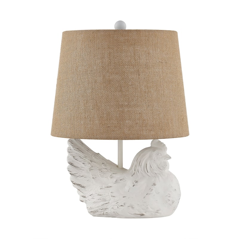 18"H Gold Resin Chicken Table Lamp With Shade - 12.5" x 12.5" x 18"
