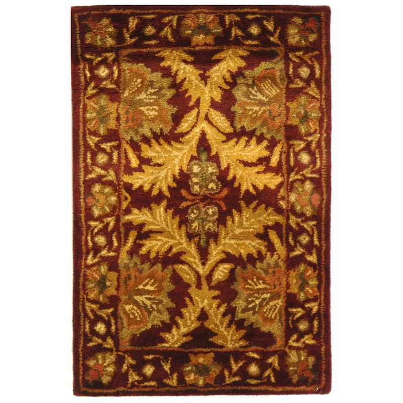 SAFAVIEH Handmade Antiquity Charis Traditional Oriental Wool Rug - 2'3" x 4' - Wine/Gold
