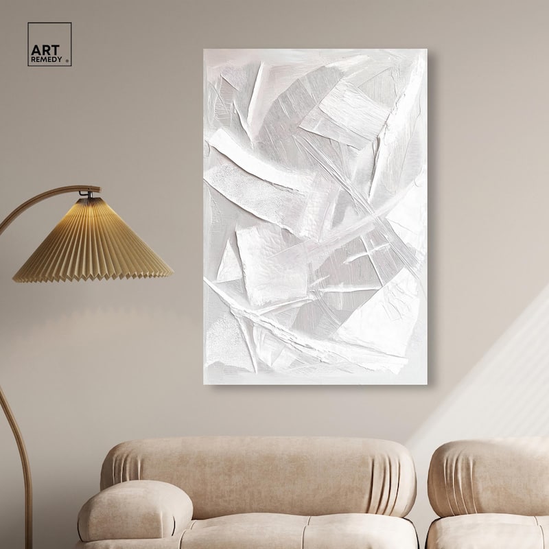 Thick White Texture II Canvas by Art Remedy, Gallery Wrapped
