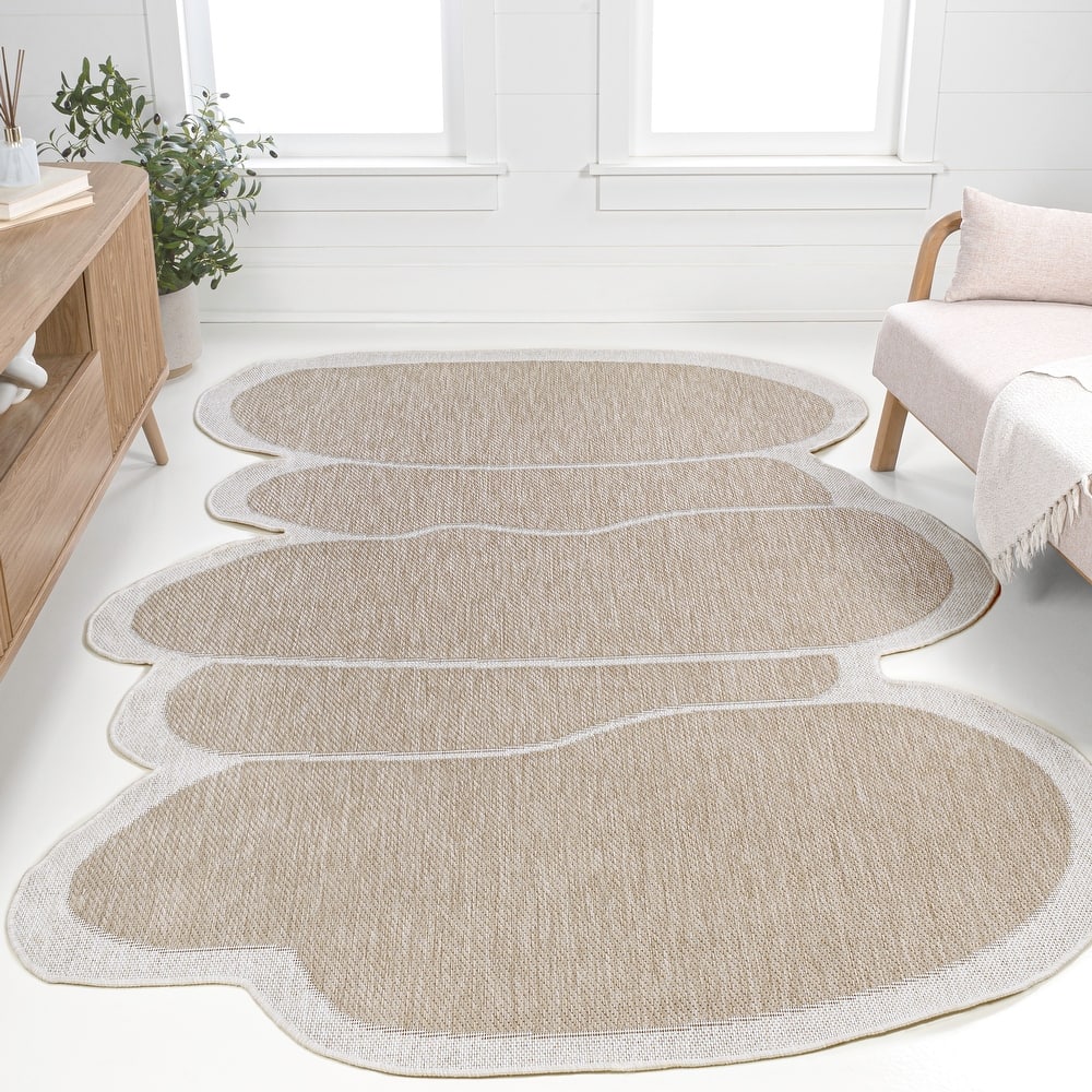 JONATHAN Y Jasper Modern Rustic Abstract Indoor/Outdoor Shaped Area Rug