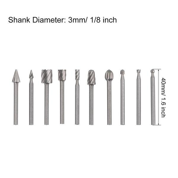 Shop Rotary File Drill Bit Set 1 8 Shank Burrs Grinding Cutter