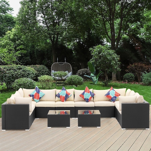 10 seats White Outdoor Sofa Sets Summer Clearance with Free Canopy