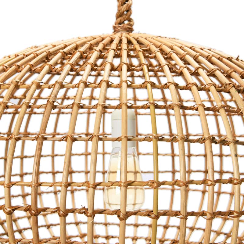 Open-Weave Wicker Ceiling Light