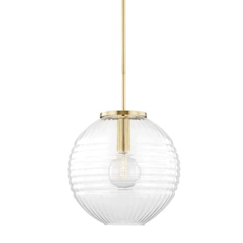 Hudson Valley Bay Ridge 1-Light Large Pendant with Clear Glass