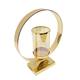 Gold Round Circle Ring Hurricane Candle Holder Centerpiece