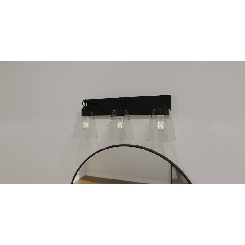 Dacosta 3-Light Earth Black Bath Light