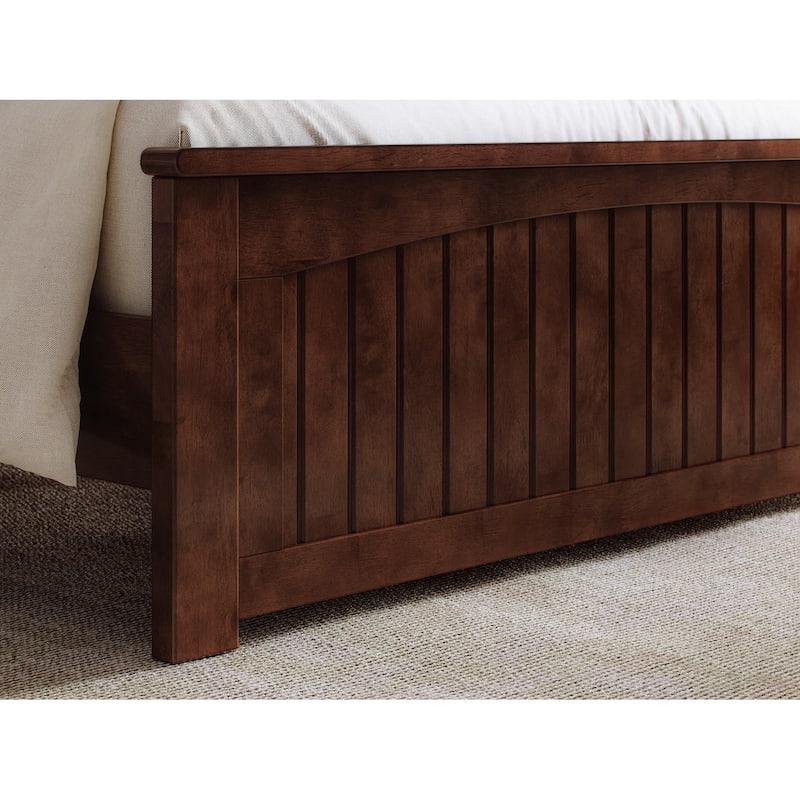 Naples Solid Wood Low Profile Platform Bed with Matching Footboard