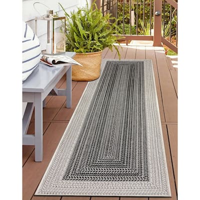 World Rug Gallery Contemporary Braided Weather Resistant Reversible Indoor/Outdoor Area Rug