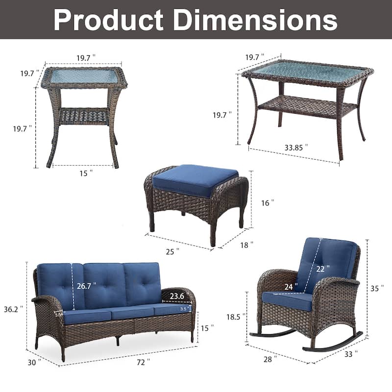 Gymojoy Outdoor Wicker Patio Furniture Sofa & Chair Set - Luxurious Comfort, Weather-Resistant